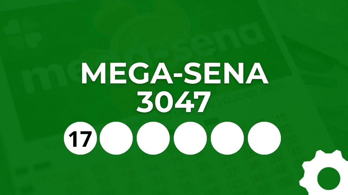 Veja os números sorteados da Mega-Sena 3047. Imagem: Oficina da Net