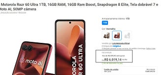 Motorola Razr 60 Ultra com desconto