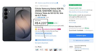 Promoção do Galaxy S26