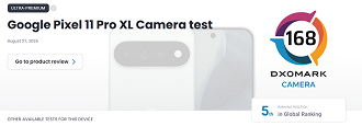 Pontuação do Pixel 11 Pro XL no DxOMark