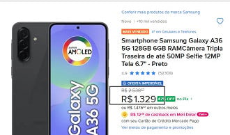 Promoção do Galaxy A36