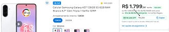 Galaxy A37 em promoção.