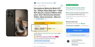Promoção do Motorola Moto G77