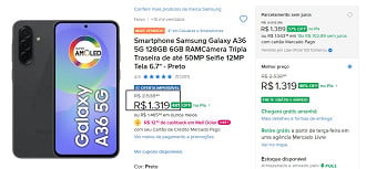 Galaxy A36 em promoção.