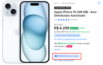 Oferta do iPhone 15
