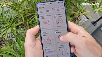 App mostrando números de saúde