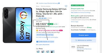 Oferta do Galaxy A17 256GB