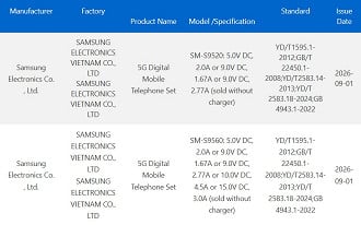 Certificação do Galaxy S27 e S27 Plus.
