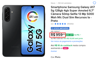 Oferta do Galaxy A17 5G