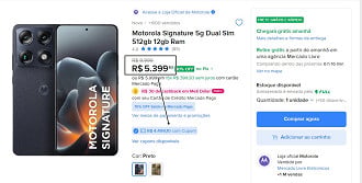 Promoção do Motorola Signature