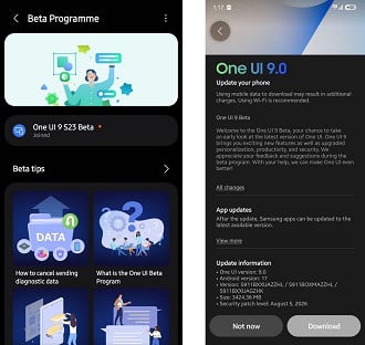 One UI 9 Beta no Galaxy S23 Ultra