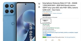 Motorola Moto G17 em promoção.