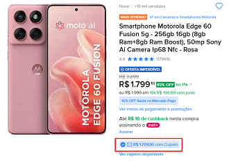Oferta do Motorola Edge 60 Fusion