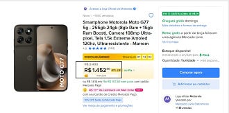 Promoção do Motorola Moto G77