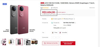 O JOVI V50 5G com desconto.