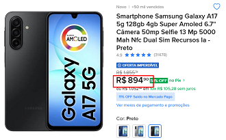 Oferta do Galaxy A17 5G