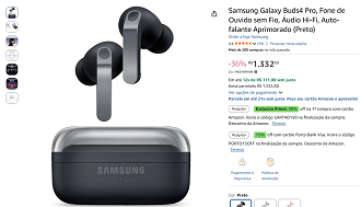 Galaxy Buds 4 Pro em oferta na Amazon, por R$ 1.332,30!
