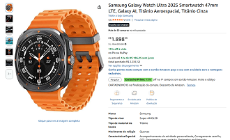 Galaxy Watch Ultra 2025 por R$ 1.898,99 na Amazon nessa semana!