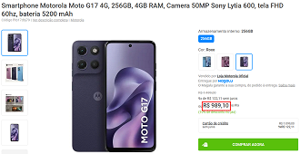 Oferta do Moto G17