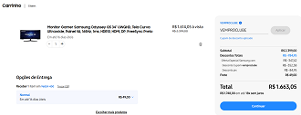 Samsung Odyssey G5 34 por R$ 1.614,05 à vista!