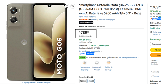 Promoção do Motorola Moto G06 de 256GB