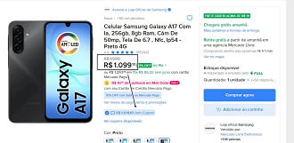 Oferta do Galaxy A17