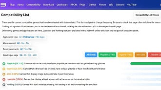 Classificação dos jogos no RPCS3