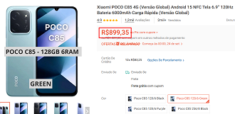 Oferta do POCO C85 4G