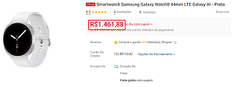 Oferta do Galaxy Watch 8 LTE