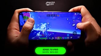 Eu também testei Fortnite com tudo no máximo e com a Super Resolução Qualcomm ativa.