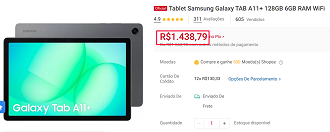 Oferta do Galaxy Tab A11+ Wi-Fi