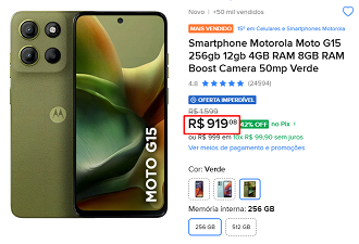 Oferta do Moto G15