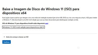 Baixe a Imagem de Disco do Windows 11 (ISO) para dispositivos x64