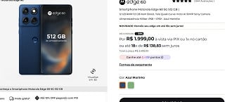 Promoção do Motorola Edge 60 512GB