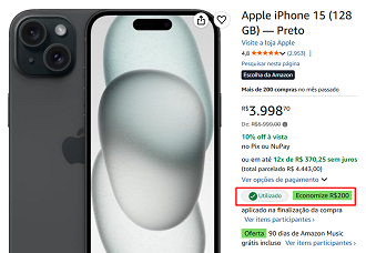 Oferta do iPhone 15