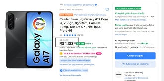 Galaxy A17 256GB com desconto