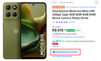 Oferta do Moto G15