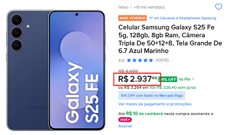 Oferta do Galaxy S25 FE
