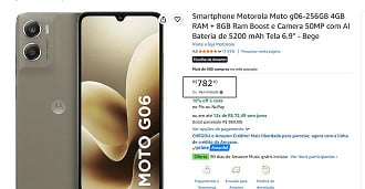 Motorola Moto g06 de 256GB em promoção