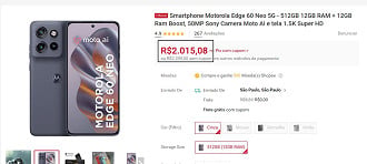 Oferta do Motorola Edge 60 Neo 512GB