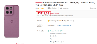 Oferta do Moto G17