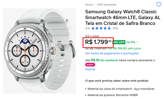 Oferta do Galaxy Watch 8 Classic