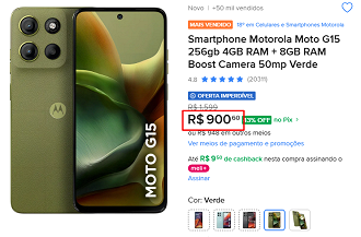 Oferta do Moto G15