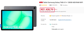 Oferta do Galaxy Tab A11+ Wi-Fi
