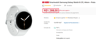 Oferta do Galaxy Watch 8 LTE