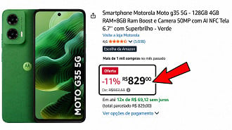 Promoção do Motorola Moto G35