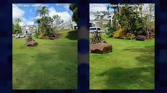 Foto normal (esquerda) e com zoom 2x (direita)