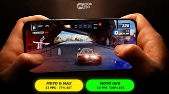 Asphalt: 33 FPS no Moto G Max contra 60 FPS no Moto G86