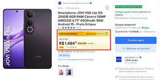 Oferta relâmpago no Mercado Livre.