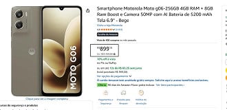 Promoção do Motorola Moto G06 de 256GB.